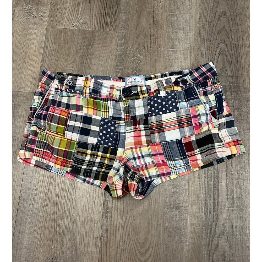Y2K American Eagle Patchwork Low Rise Shorts